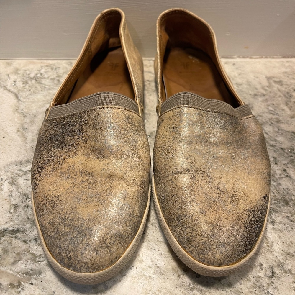 Frye Metallic Gold Slip-On Flats